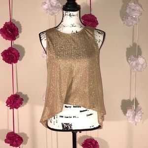 Metallic Gold High-Low Tank
